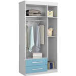 Assistência Técnica e Garantia do produto Guarda-Roupa / Roupeiro 3 Portas Diversão com 2 Gavetas Azul Linho - Rodial