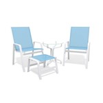 Assistência Técnica e Garantia do produto Jogo 2 Cadeiras, com Mesa Alumínio Branco Tela Azul Claro