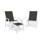 Assistência Técnica e Garantia do produto Jogo 2 Cadeiras, com Mesa Alumínio Branco Tela Marrom