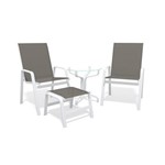 Assistência Técnica e Garantia do produto Jogo 2 Cadeiras, com Mesa Alumínio Branco Tela Mescla