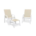 Assistência Técnica e Garantia do produto Jogo 2 Cadeiras, S/ Mesa Alumínio Branco Tela Bege