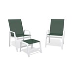 Assistência Técnica e Garantia do produto Jogo 2 Cadeiras, S/ Mesa Alumínio Branco Tela Verde