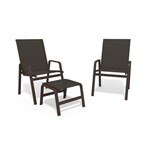 Assistência Técnica e Garantia do produto Jogo 2 Cadeiras, S/ Mesa Alumínio Marrom Tela Marrom