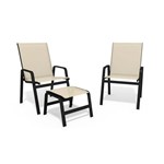 Assistência Técnica e Garantia do produto Jogo 2 Cadeiras, S/ Mesa Alumínio Preto Tela Bege