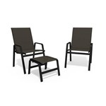 Assistência Técnica e Garantia do produto Jogo 2 Cadeiras, S/ Mesa Alumínio Preto Tela Marrom