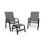 Assistência Técnica e Garantia do produto Jogo 2 Cadeiras, S/ Mesa Alumínio Preto Tela Mescla