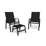 Assistência Técnica e Garantia do produto Jogo 2 Cadeiras, S/ Mesa Alumínio Preto Tela Preto