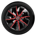 Assistência Técnica e Garantia do produto Jogo Calota Aro 13 Black Red Fiat Palio Uno Siena- 4 Peças