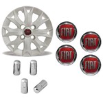 Assistência Técnica e Garantia do produto Jogo Calota Aro 13 Fiat Palio Fire 2014 Grid Prata + Emblema Resinado + Tampa Ventil Cromada