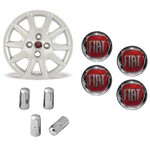 Assistência Técnica e Garantia do produto Jogo Calota Aro 14 Fiat Siena 2012 2013 Grid Prata + Emblema Resinado + Tampa Ventil Cromada