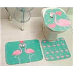 Assistência Técnica e Garantia do produto Jogo de Tapete para Banheiro 3 Peças Decore Flamingo Verde