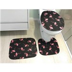 Assistência Técnica e Garantia do produto Jogo de Tapete para Banheiro 3 Peças Tecil Flamingo Preto