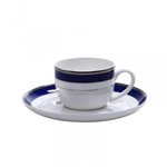Assistência Técnica e Garantia do produto Jogo de Xícaras de Café com Pires em Porcelana 90ml 6 Peças Cobalt Silver Wolff Rojemac 25082