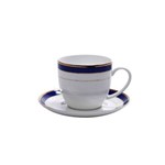Assistência Técnica e Garantia do produto Jogo de Xícaras de Chá em Porcelana 220ml 6 Peças Cobalt Gold Wolff Rojemac 25073