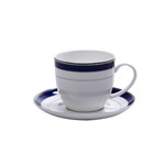 Assistência Técnica e Garantia do produto Jogo de Xícaras de Chá em Porcelana 220ml 6 Peças Cobalt Silver Wolff Rojemac 25081