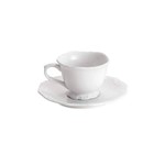 Assistência Técnica e Garantia do produto Jogo de Xícaras para Café com Pires Porcelana Alto Relevo 100ml 12 Peças Rojemac Branco