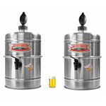 Assistência Técnica e Garantia do produto Kit 02 Chopeira Cervejeira Doméstica Portatil Alumínio - 4,2 Litros - Beer Chopp