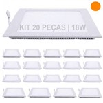 Assistência Técnica e Garantia do produto Kit 20 Plafon 18w Luminárias LED Painel Embutir QUADRADO Branco Quente SLIM