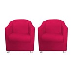 Assistência Técnica e Garantia do produto Kit 02 Poltronas Decorativa Tilla Sala e Recepção Suede Rosa Pink - DL Decor