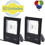 Assistência Técnica e Garantia do produto Kit 02 Refletores Holofote Led 20w Rgb Prova D'água