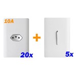Assistência Técnica e Garantia do produto Kit 20 Tomadas 10A + 5 Interruptores Simples - Dicompel Novara