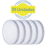 Assistência Técnica e Garantia do produto Kit 05 Paineis Led Plafon 25w Redondo Sobrepor 6000k Branco Frio