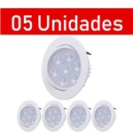 Assistência Técnica e Garantia do produto Kit 05 Spots Led 7w Redondo Direcionável Branco Frio