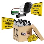 Assistência Técnica e Garantia do produto Kit 10 Câmeras Falsas com Led a Pilha Sem Fio + 10 Placas Sorria Security Parts