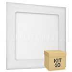 Assistência Técnica e Garantia do produto Kit 10 Painel Plafon Luminária Led Quadrado Embutir Slim 12w Frio