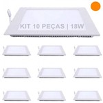 Assistência Técnica e Garantia do produto Kit 10 Plafon 18w Luminárias LED Painel Embutir QUADRADO Branco Quente SLIM