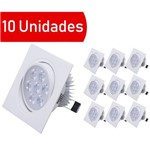 Assistência Técnica e Garantia do produto Kit 10 Spots Led 7w Quadrado Direcionável Branco Frio