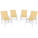 Assistência Técnica e Garantia do produto Kit 4 Cadeira Riviera Piscina Alumínio Branco Tela Amarelo