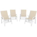 Assistência Técnica e Garantia do produto Kit 4 Cadeira Riviera Piscina Alumínio Branco Tela Bege