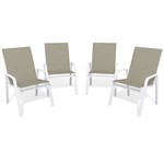 Assistência Técnica e Garantia do produto Kit 4 Cadeira Riviera Piscina Alumínio Branco Tela Colonial