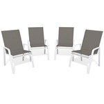 Assistência Técnica e Garantia do produto Kit 4 Cadeira Riviera Piscina Alumínio Branco Tela Mescla