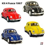 Assistência Técnica e Garantia do produto Kit 4 Miniatura Carro de Coleção Volkswagen Fusca Clássico Nacional 1/32 Kinsmart