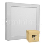 Assistência Técnica e Garantia do produto Kit 5 Painel Plafon Quadrado Luminaria Sobrepor Led 18w Bivolt