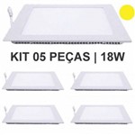 Assistência Técnica e Garantia do produto Kit 5 PLAFON 18w Luminárias Painel LED Embutir QUADRADO Branco Quente SLIM