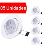 Assistência Técnica e Garantia do produto Kit 5 Spots Led 3w Redondo Direcionáveis Branco Frio