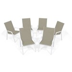 Assistência Técnica e Garantia do produto Kit 6 Cadeira Riviera Piscina Alumínio Branco Tela Colonial