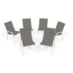 Assistência Técnica e Garantia do produto Kit 6 Cadeira Riviera Piscina Alumínio Branco Tela Mescla