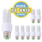 Assistência Técnica e Garantia do produto KIT 8 Lâmpada Led Milho 3U 7W Branco Frio