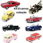 Assistência Técnica e Garantia do produto Kit 8 Miniaturas Carro de Coleção Miniatura de Ferro Clássicos Antigo Vintage 1/46 Kinsmart