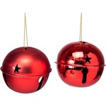 Assistência Técnica e Garantia do produto Kit Bolas Guizo em Metal Vermelha, 8 Cm - 6 Peças - Christmas Traditions