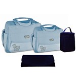 Assistência Técnica e Garantia do produto Kit Bolsa Bebê Azul Claro Trocador Porta Mamadeira CTP202