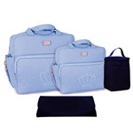 Assistência Técnica e Garantia do produto Kit Bolsa Bebê Azul Claro Trocador Porta Mamadeira CTP201