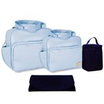 Assistência Técnica e Garantia do produto Kit Bolsa Bebê Azul Claro Trocador Porta Mamadeira CTP206