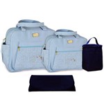 Assistência Técnica e Garantia do produto Kit Bolsa Bebê Azul Claro Trocador Porta Mamadeira CTP207