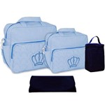 Assistência Técnica e Garantia do produto Kit Bolsa Bebê Azul Claro Trocador Porta Mamadeira CTP108