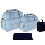 Assistência Técnica e Garantia do produto Kit Bolsa Bebê Azul Claro Trocador Porta Mamadeira CTP210